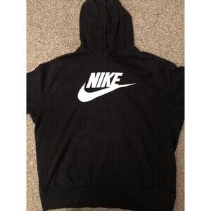 Nike Pullover Hoodie Black Large Center Swoosh Logo NIKE